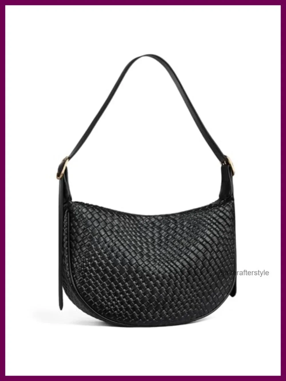 Vegan Leather Crescent Crossbody Bag Adjustable Strap